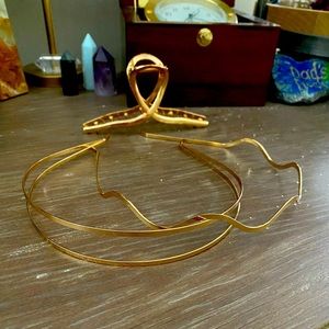 Gold metal hair accessories